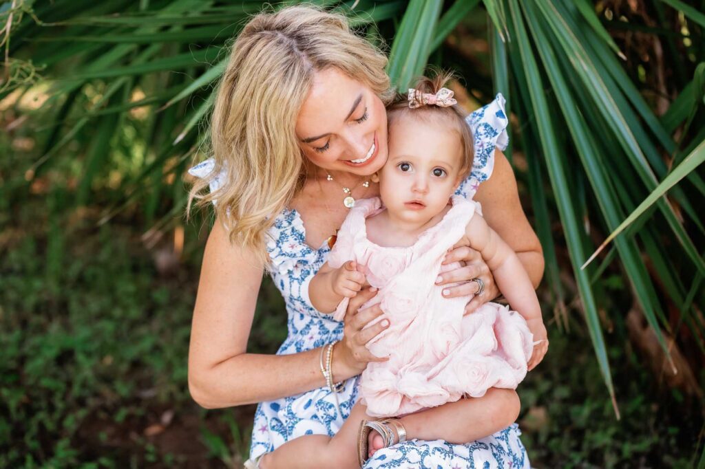 relaxed summer family photos at creek in Austin