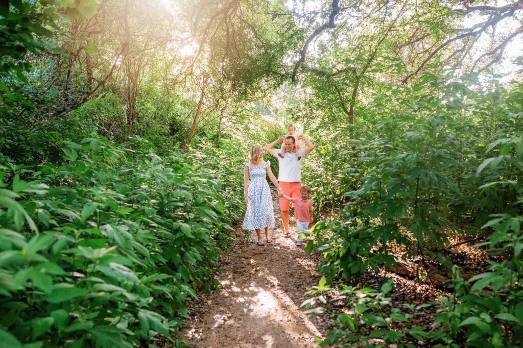 golden hour creek photos Austin family photographer